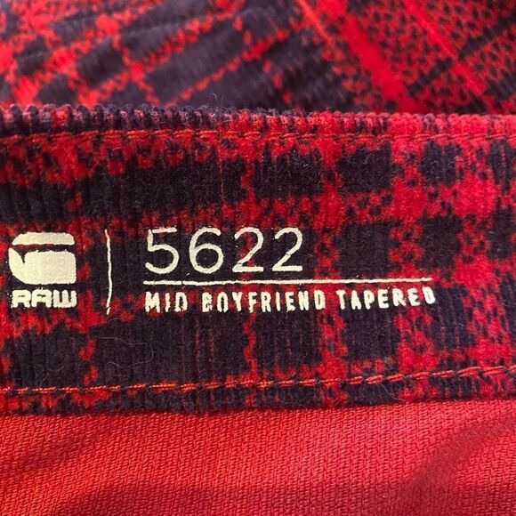G-Star Raw 5622 MID BOYFRIEND TAPERED Lumberjack Check Pant Size 27X30 - Picture 10 of 10